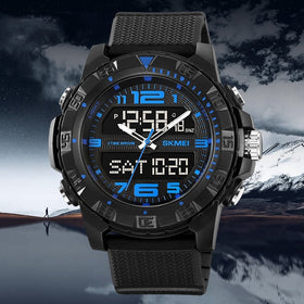 Dual Display Multifunctional Waterproof Electronic Watch Outdoor Sports!